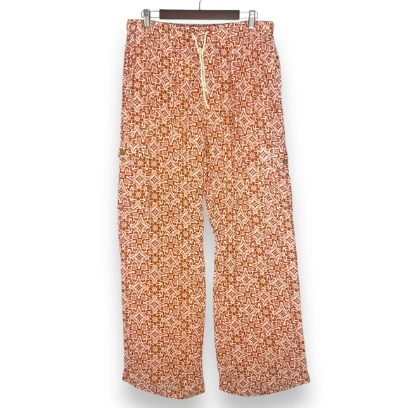 Roxy Pants - NEW Roxy Fresco Tile Wide Leg Lounge‎ Pants Drawstring Boho Beach Vacation XL